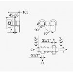 Bruma Coral Bateria natryskowa podtynkowa 2-drożna Chrom 1941600CR