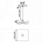 Bruma Quadra Deszczownica 200x200 mm z ramieniem sufitowym Chrom 1455312CR