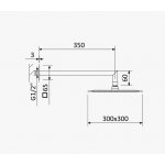 Bruma Deszczownica 300x300 mm z ramieniem ściennym Sunrise 1456262SR