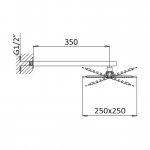 Bruma QuadraFlow Deszczownica ścienna 250x250 mm z ramieniem ściennym Chrom 1455237CR