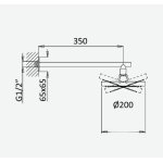    Bruma Deszczownica ścienna Ø20 cm z ramieniem ściennym Night Sky 1455254NS WYPRZEDAŻ EKSPOZYCJI!!