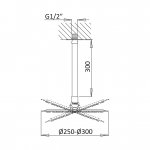 Bruma EloR Deszczownica Ø 300 mm z ramieniem sufitowym Chrom 1455344CR