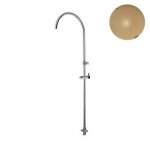 Bruma Drążek do prysznica z ramieniem do deszczownicy i regulowanym uchwytem na słuchawkę Gold 24kt 1456107OR