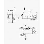 Bruma Elo Bateria wannowa termostatyczna Podtynkowa Night Sky 1384701NS