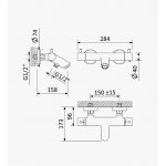 Bruma Elo Bateria wannowo-natryskowa termostatyczna ścienna Chrom 1380801CR