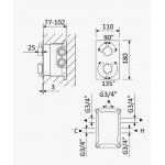 Bruma Elo Bateria wannowo-natryskowa termostatyczna podtynkowa Chrom 1381401CR