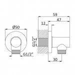 Bruma Elo Przyłącze kątowe Chrom 1455901CR W MAGAZYNIE!!