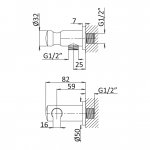 Bruma Elo Przyłącze kątowe z uchwytem do słuchawki prysznicowej Chrom 1455902CR