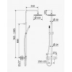 Bruma Elo Zestaw natryskowy termostatyczny ścienny z deszczownicą Ø 300 mm ze słuchawką na drążku Chrom 1384891CR
