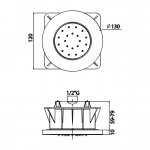 Bruma EloIn Dysza ścienna prysznicowa Ø 130 mm Chrom 1455601CR