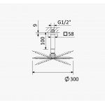 Bruma EloQ Deszczownica Ø 300 mm z ramieniem sufitowym 300 mm Chrom 1455362CR