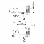 Bruma EloQ Przyłącze kątowe z uchwytem do słuchawki prysznicowej Pure white 1455910PW