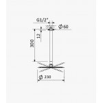 Bruma EloR Deszczownica Ø 230 mm z ramieniem sufitowym 300 mm Chrom 1455352CR