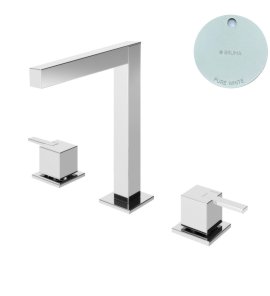 Bruma Escudo 2 Bateria umywalkowa 3-otworowa bez korka Pure White 1022501PW