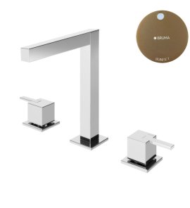 Bruma Escudo 2 Bateria umywalkowa 3-otworowa bez korka Sunset 1022501SS