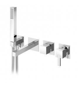 Bruma Escudo 2 Bateria wannowa podtynkowa z wylewką 230 mm i słuchawką prysznicową Chrom 1021001CR