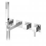 Bruma Escudo 2 Bateria wannowa podtynkowa 3-drożna z wylewką 230 mm i słuchawką prysznicową Chrom 1020901CR