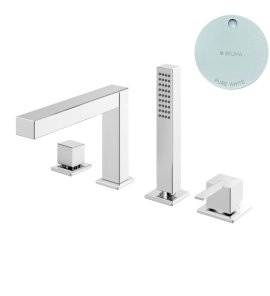 Bruma Escudo 2 Bateria wannowo-natryskowa 2-drożna na brzeg wanny Pure White 1023301PW