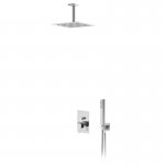 Bruma Escudo 2 Zestaw natryskowy podtynkowy z deszczownicą 250x250 mm sufitową i słuchawką prysznicową Chrom 1025621CR