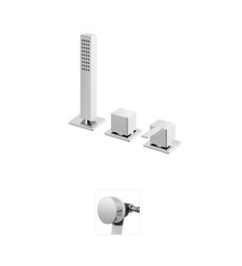 Bruma Escudo 2 Zestaw natryskowy 2-drożna na brzeg wanny z napełnianiem przez przelew Chrom 1025211CR