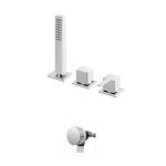 Bruma Escudo 2 Zestaw natryskowy 2-drożna na brzeg wanny z napełnianiem przez przelew Chrom 1025211CR