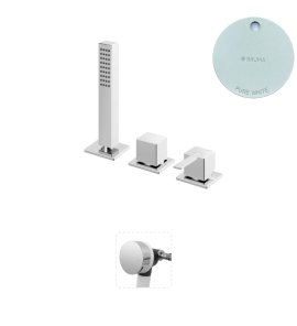 Bruma Escudo 2 Zestaw natryskowy 2-drożna na brzeg wanny z napełnianiem przez przelew Pure White 1025211PW