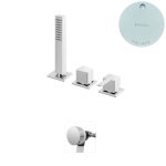 Bruma Escudo 2 Zestaw natryskowy 2-drożna na brzeg wanny z napełnianiem przez przelew Pure White 1025211PW