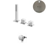 Bruma Escudo 2 Zestaw natryskowy 2-drożna na brzeg wanny z napełnianiem przez przelew Morning Mist 1025211MM