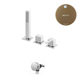 Bruma Escudo 2 Zestaw natryskowy 2-drożna na brzeg wanny z napełnianiem przez przelew Sunset 1025211SS