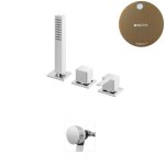 Bruma Escudo 2 Zestaw natryskowy 2-drożna na brzeg wanny z napełnianiem przez przelew Sunset 1025211SS