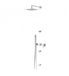 Bruma Escudo 2 Zestaw wannowo-natryskowy podłogowy z deszczownicą 250x250 mm i dyszami ściennymi Chrom 1027831CR