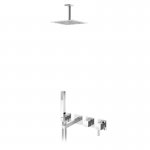 Bruma Escudo 2 Zestaw wannowo-natryskowy podtynkowy z deszczownicą 250x250 mm sufitową ze słuchawką prysznicową i wylewką Chrom 1023411CR