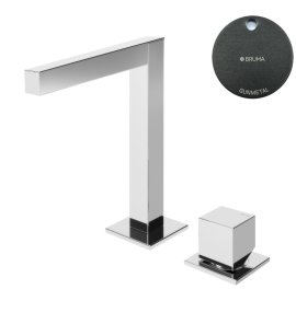 Bruma Escudo Bateria umywalkowa 2-otworowa bez korka Gunmetal 1020002MG