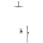 Bruma Escudo Zestaw natryskowy podtynkowy z deszczownicą 250x250 mm sufitową i słuchawką prysznicową Chrom 1025622CR