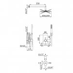 Bruma Escudo 2 Zestaw natryskowy podtynkowy z deszczownicą 200x200 mm i słuchawką prysznicową Chrom 1027661CR