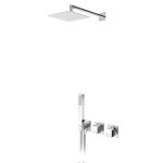 Bruma Escudo Zestaw natryskowy podtynkowy z deszczownicą 250x250 mm ściennym i słuchawką prysznicową Chrom 1025702CR