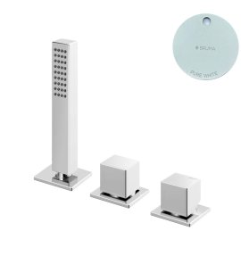 Bruma Escudo Zestaw natryskowy 2-drożna na brzeg wanny Pure White 1025012PW