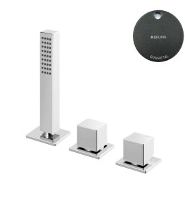 Bruma Escudo Zestaw natryskowy 2-drożna na brzeg wanny Gunmetal 1025012MG