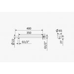 Bruma FlowRS Ramie do deszczownicy ścienne Chrom 1456216CR