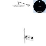 Bruma Genesi Zestaw prysznicowy podtynkowy termostatyczny z deszczownicą ścienną Ø 250 mm i słuchawką prysznicową Night Sky 1917821NS