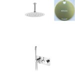 Bruma Genesi Zestaw prysznicowy podtynkowy termostatyczny z deszczownicą sufitową Ø 250 mm i słuchawką prysznicową Sunrise 1917921SR