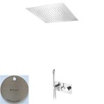 Bruma Genesi Zestaw prysznicowy podtynkowy termostatyczny z deszczownicą sufitową 380x380mm i słuchawką prysznicową Morning Mist 1917861MM