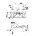 Bruma Hera Bateria natryskowa 3-otworowa podtynkowa 2-drożna Sunrise 1063101SR