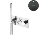 Bruma Hera Bateria natryskowa termostatyczna podtynkowa 3-drożna ze słuchawką prysznicową Gunmetal 1064430MG