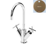 Bruma Hera Bateria umywalkowa jednootworowa z korkiem Click-Clack Sunset 1060210SS