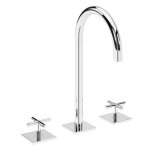 Bruma Hera Bateria umywalkowa 3-otworowa z korkiem Click-Clack Chrom 1068810CR