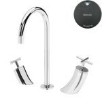 Bruma Hera Bateria umywalkowa 3-otworowa z korkiem Click-Clack Gunmetal 1062510MG