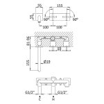 Bruma Hera Bateria umywalkowa podtynkowa 150 mm Gunmetal 1060102MG