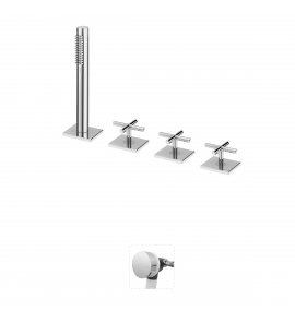 Bruma Hera Bateria wannowo-natryskowa 2-drożna na brzeg wanny z napełnianiem przez przepływ Chrom 1065231CR