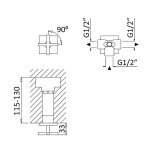 Bruma Hera Zawór 2-drożny podtynkowy Gunmetal 1066900MG